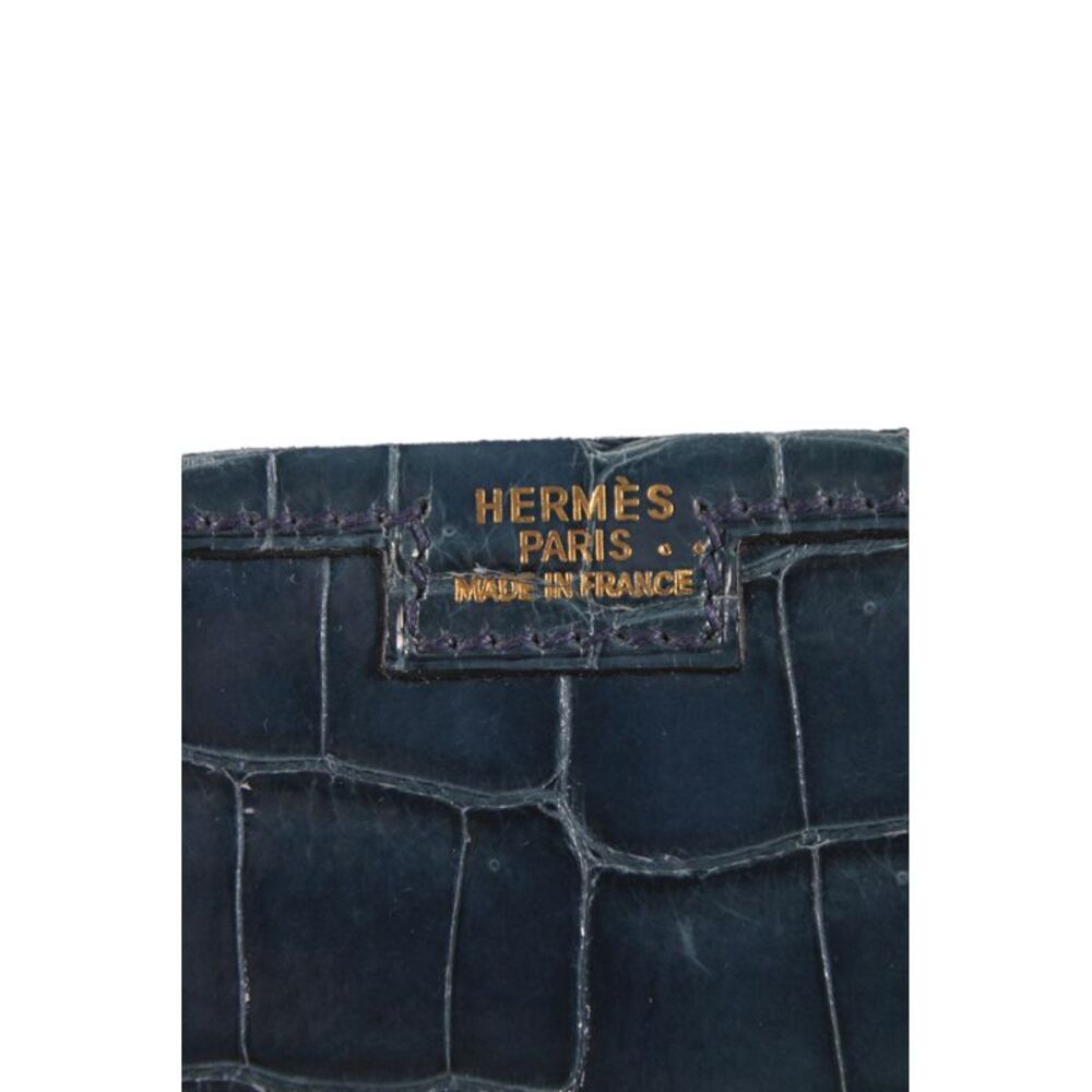 Hermes Womens Bleu Izmir Crocodilus Niloticus Jige Elan Clutch Handbag - Picture 10 of 10
